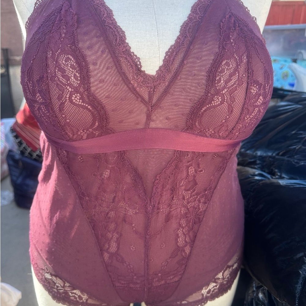 Torrid Lace Bodysuit in Deep Purple